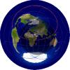 [Azimuthal equdistant globe image]